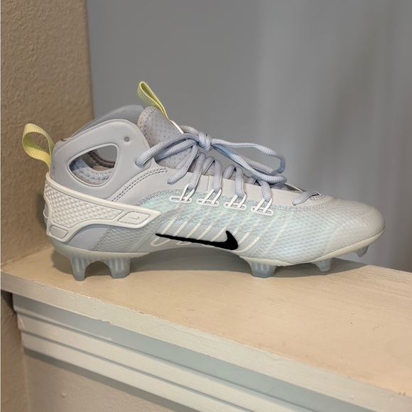 Nike Huarache 9 Elite Mid Lax SE Lacrosse Cleats Mens 9.5 White FV6149-001 - Picture 5 of 9